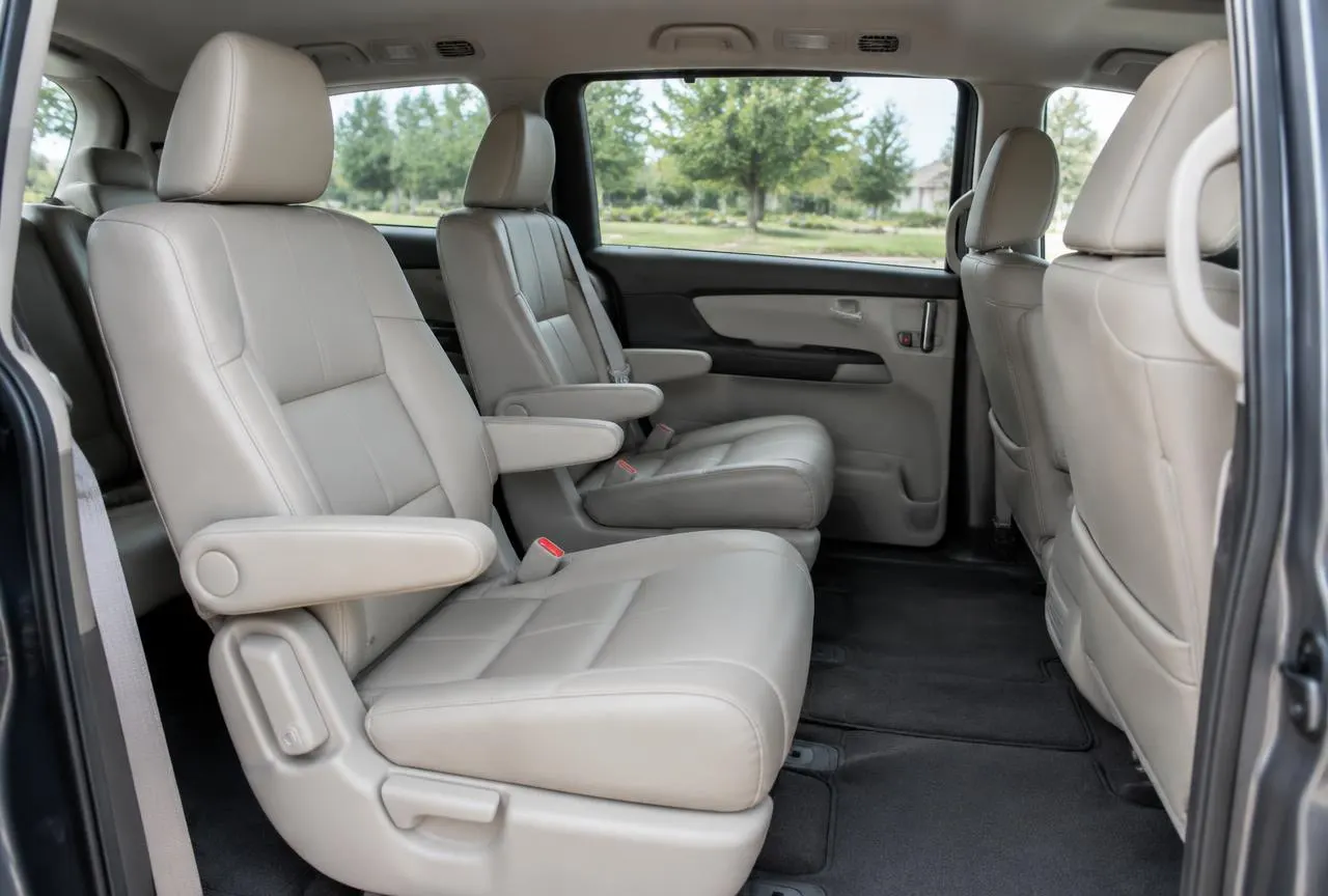 Illustrative image of a minivan's second-row seating